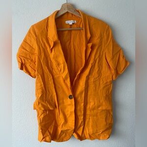Orange short sleeve blazer